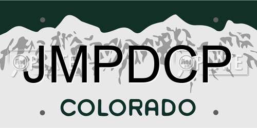 JMPDCP Colorado License Plate