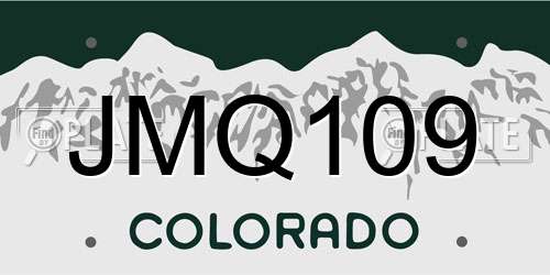 JMQ109 Colorado License Plate