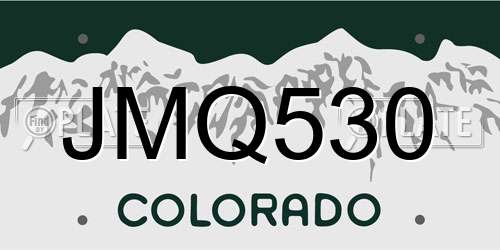 JMQ530 Colorado License Plate