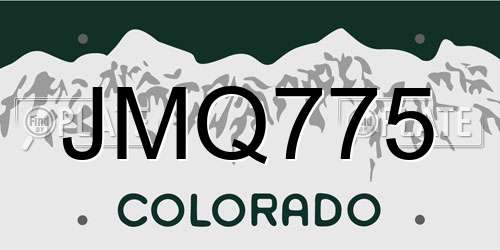 JMQ775 Colorado License Plate