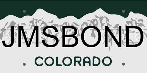 JMSBOND Colorado License Plate