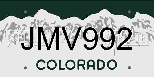 JMV992 Colorado License Plate