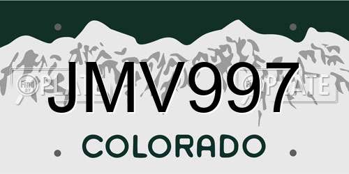 JMV997 Colorado License Plate