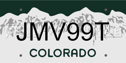 JMV99T Colorado License Plate