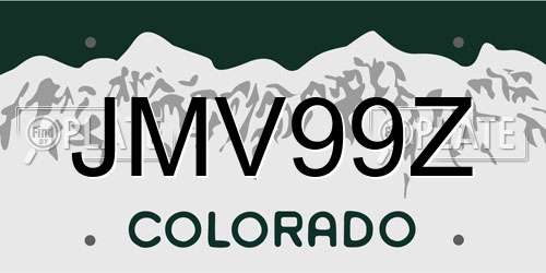 JMV99Z Colorado License Plate