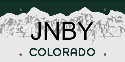 JNBY Colorado License Plate