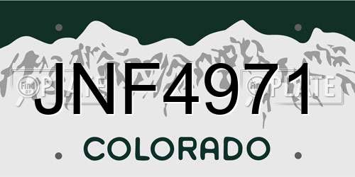 JNF4971 Colorado License Plate