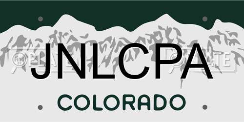 JNLCPA Colorado License Plate