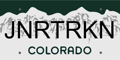 JNRTRKN Colorado License Plate