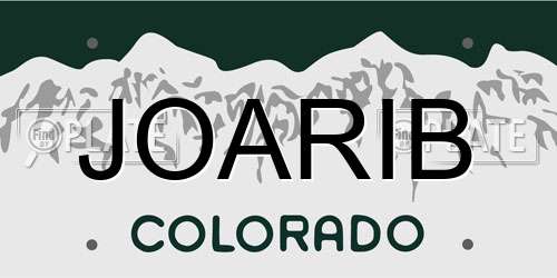 JOARIB Colorado License Plate