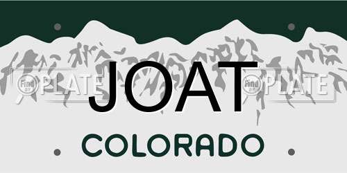 JOAT Colorado License Plate