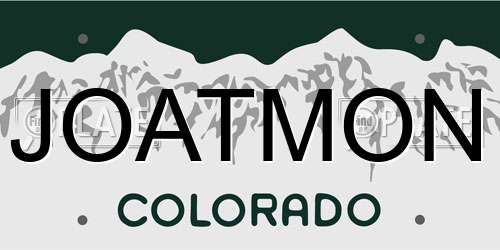 JOATMON Colorado License Plate