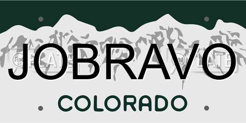 JOBRAVO Colorado License Plate