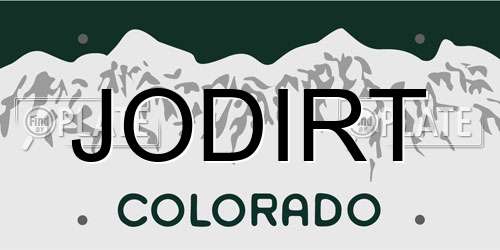 JODIRT Colorado License Plate