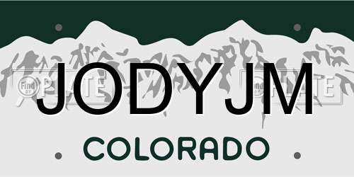 JODYJM Colorado License Plate