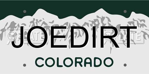 JOEDIRT Colorado License Plate