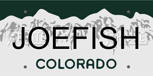 JOEFISH Colorado License Plate