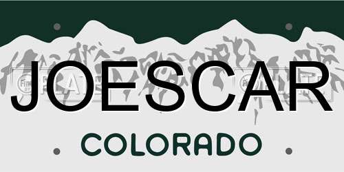 JOESCAR Colorado License Plate