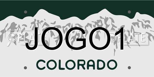 JOGO1 Colorado License Plate