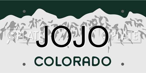 JOJO Colorado License Plate