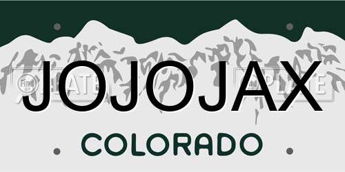 JOJOJAX Colorado License Plate