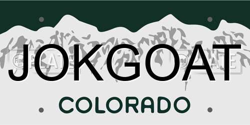 JOKGOAT Colorado License Plate