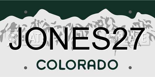 JONES27 Colorado License Plate
