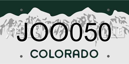 JOO050 Colorado License Plate