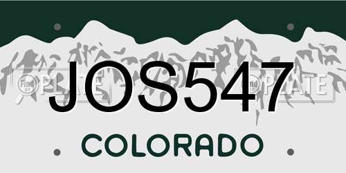JOS547 Colorado License Plate