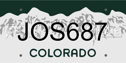 JOS687 Colorado License Plate
