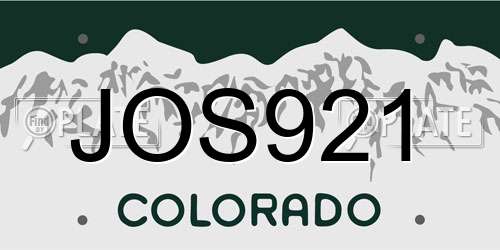 JOS921 Colorado License Plate