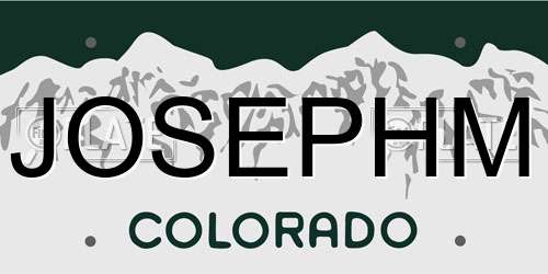 JOSEPHM Colorado License Plate