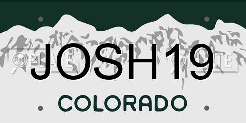 JOSH19 Colorado License Plate