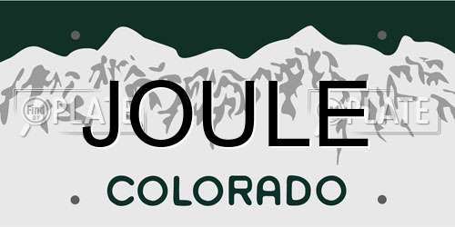 JOULE Colorado License Plate