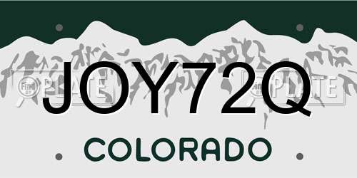 JOY72Q Colorado License Plate