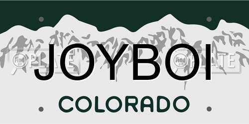 JOYBOI Colorado License Plate