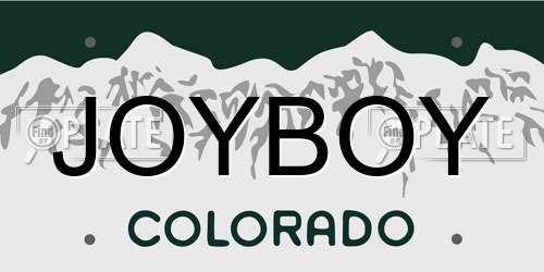 JOYBOY Colorado License Plate