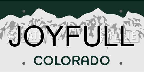 JOYFULL Colorado License Plate