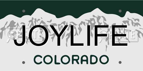 JOYLIFE Colorado License Plate