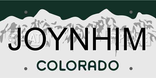 JOYNHIM Colorado License Plate