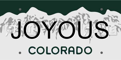 JOYOUS Colorado License Plate