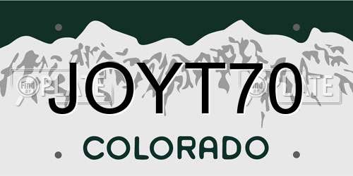 JOYT70 Colorado License Plate