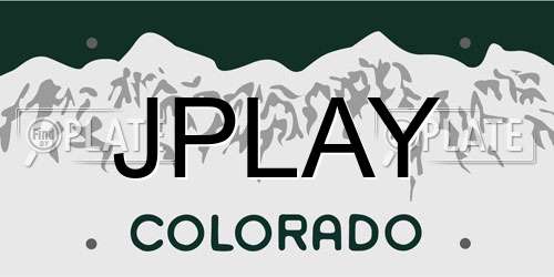 JPLAY Colorado License Plate