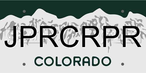 JPRCRPR Colorado License Plate