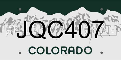 JQC407 Colorado License Plate
