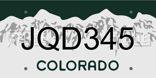 JQD345 Colorado License Plate