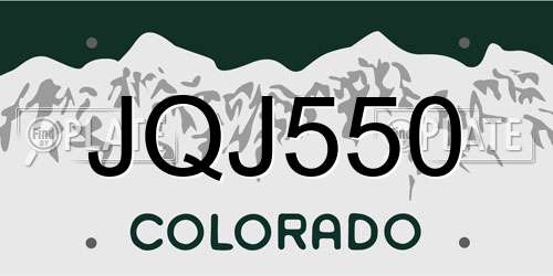 JQJ550 Colorado License Plate