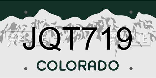 JQT719 Colorado License Plate