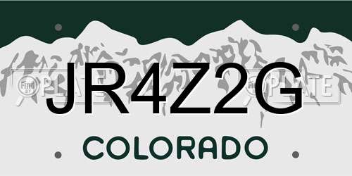 JR4Z2G Colorado License Plate