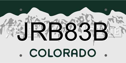 JRB83B Colorado License Plate